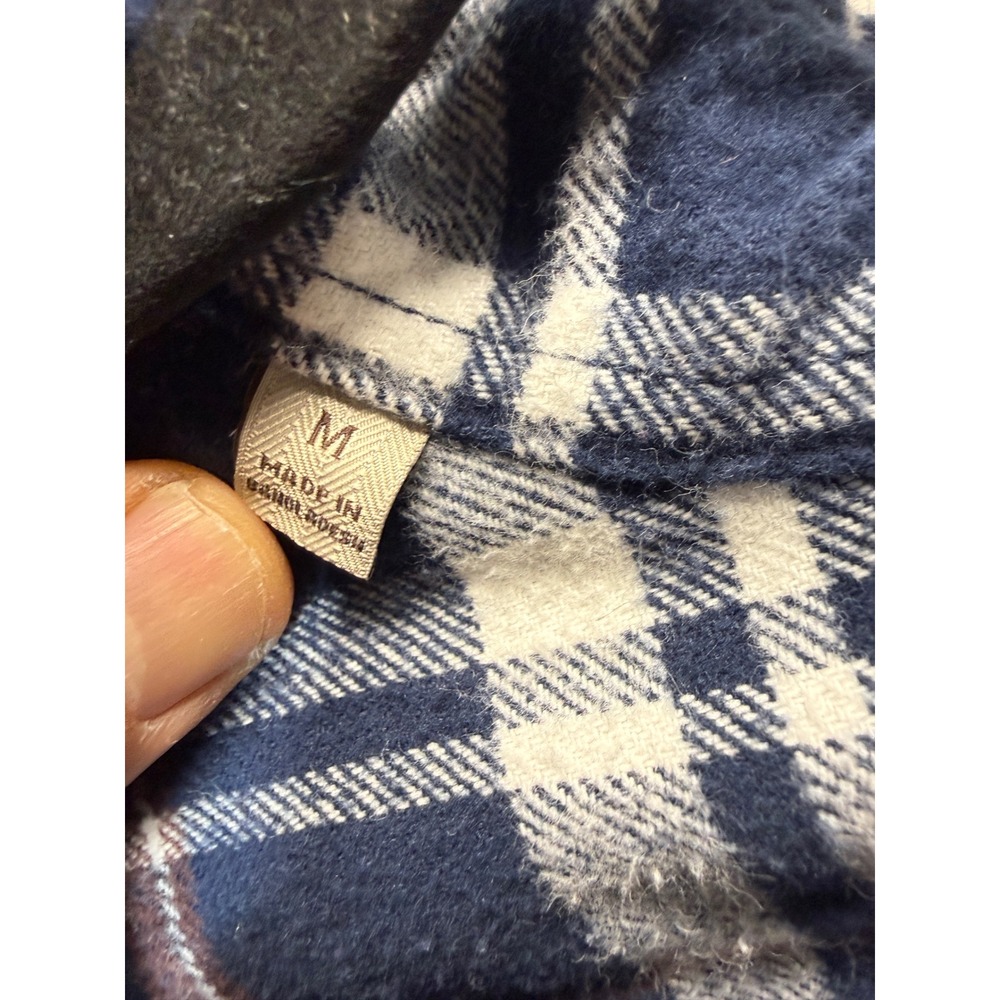 Jachs NY Mens Navy Blue White Plaid Flannel Button Down Shirt Medium 974954 - Picture 3 of 16